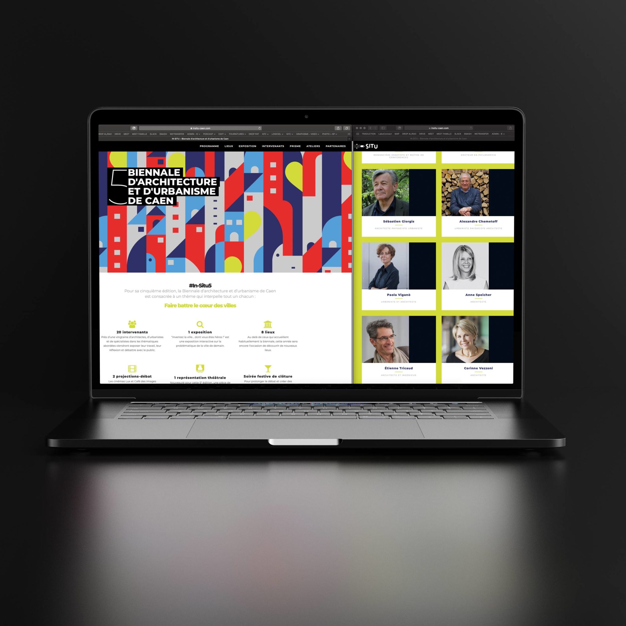 BIENNALE ARCHITECTURE CAEN - conseil, conception graphique & déclinaisons (édition & digital) & évènementiel (5 éditions réalisées)